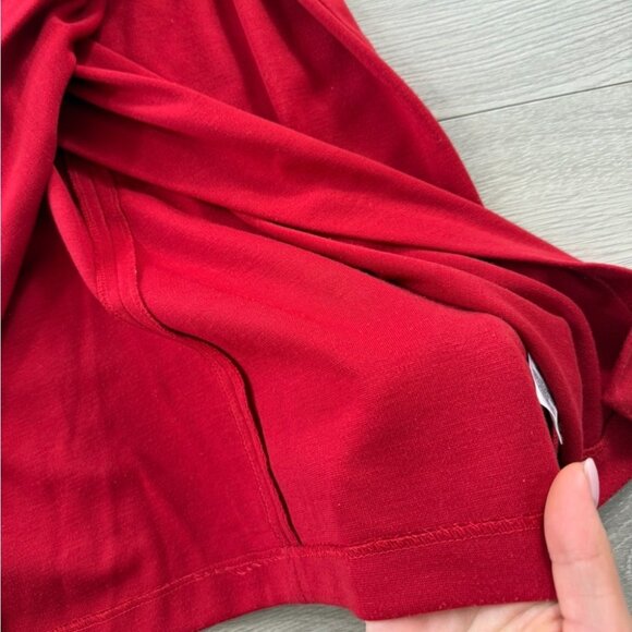 ASOS Red Deep V-neck 3/4 Sleeve Midi Dress - Picture 10 of 12